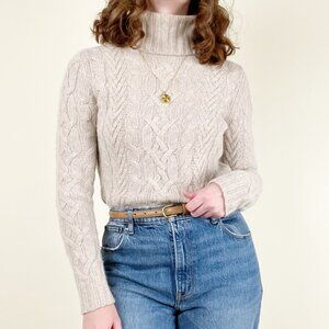 Vintage Lambs Wool Angora Cable Knit Sweater Quiet Understated Luxury Old Money